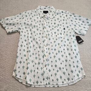 NWT Valor Collective Cactus Print Short Sleeve Casual Button-up Shirt Sz XXL